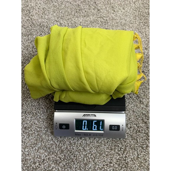 Beau Bois Silk Chartreuse Polka Dot Artsy Dress L - Picture 11 of 12